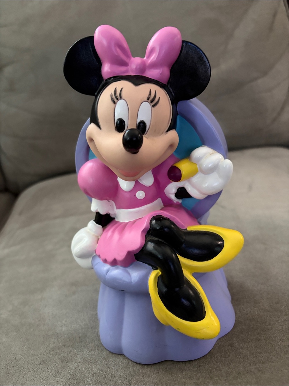 Disney Minnie Mouse BANK Pink Dress Yellow Shoes